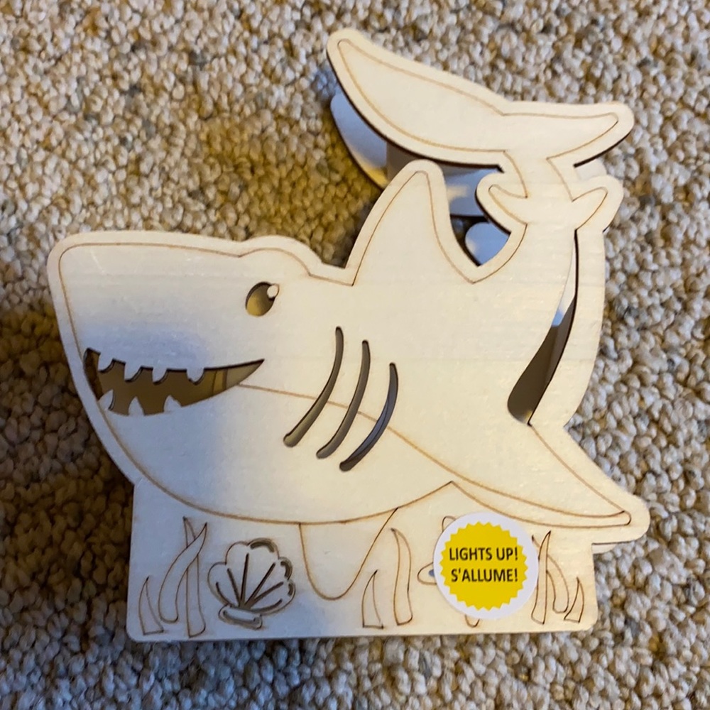 Wooden shark nightlight
